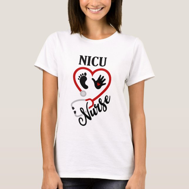 Camiseta Arte de palabras de enfermera de la NICU (Anverso)