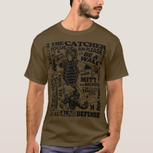 Camiseta Arte de palabras de frases de catcher de béisbol s