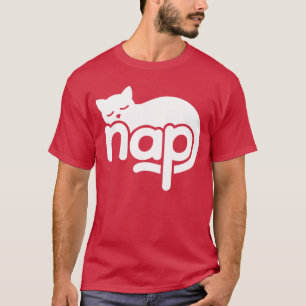 Camiseta Arte de palabras de gato durmiendo Diseño divertid
