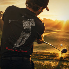 Camiseta Arte de Palabras de Golf Ganar con Precisión en Si
