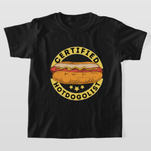 Camiseta Arte de palabras de hotdog divertido unisex