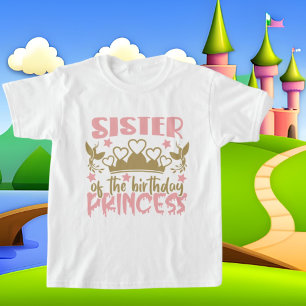 Camiseta Arte de palabras de la Hermana Birthday Princess