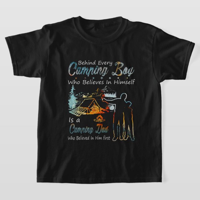 Camiseta Arte de palabras de niño de Guay Camping Dad (Distribución)