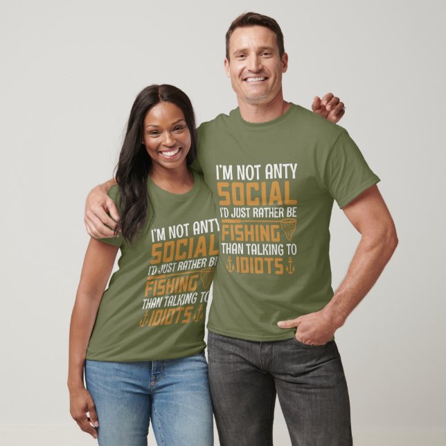 Camiseta arte de palabras de pesca divertida (Unisexo)