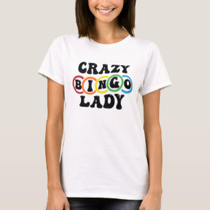 Camiseta Arte de palabras de señora de Bingo loca divertida