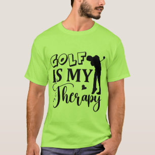 Camiseta Arte de palabras de Terapia de Golf Divertida