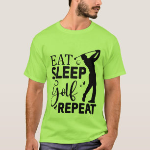 Camiseta Arte de palabras divertidas comer dormir Golf repe