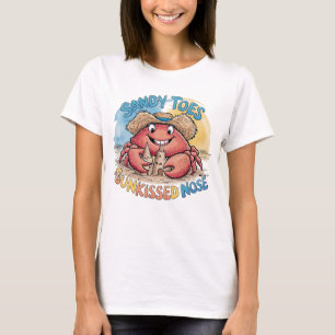 Camiseta Arte de palabras divertidas de cangrejo de arena