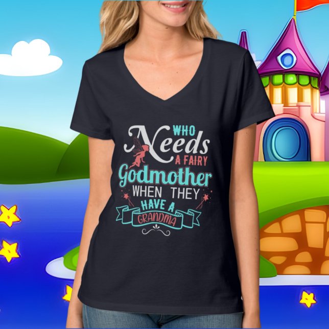 Camiseta arte de palabras divertido de la abuela Fairy Godw (Subido por el creador)