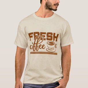 Camiseta arte de palabras en una cafetería fría