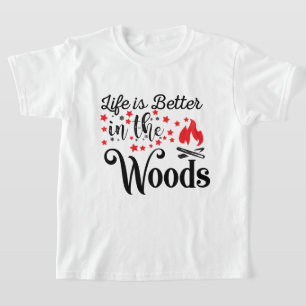 Camiseta Arte de palabras para campista unisex de niños lin
