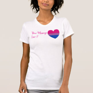 Camiseta Arte de palabras personalizadas corazón bisexual n
