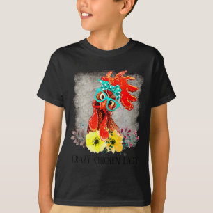 Camiseta Arte de Palabras Señora Pollo Loca Divertida