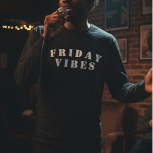 Camiseta Arte de Palabras Vibraciones de Viernes Divertido