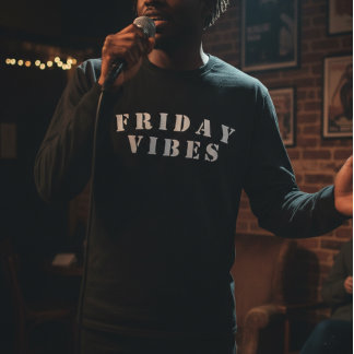 Camiseta Arte de Palabras Vibraciones de Viernes Divertido