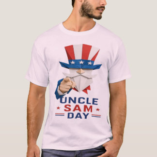 Camiseta Arte de papel del tío Sam patriótico - Día del tío