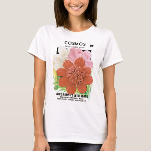 Camiseta Arte de Paquete de Semillas Antiguas, Flores de Ja