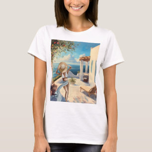 Camiseta Arte de pared costera   Mar Mediterráneo