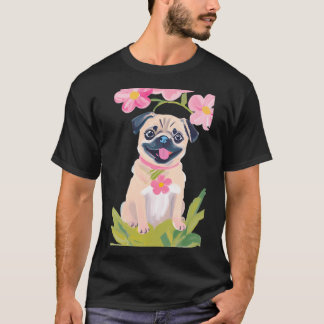 Camiseta Arte de pared de cachorro pug bebé lindo - Cachorr