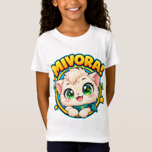 Camiseta Arte de pared de metal de gato anime Mivora lindo