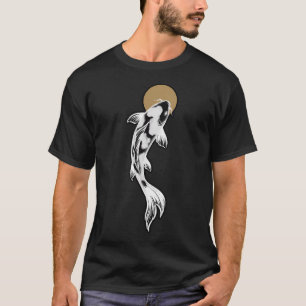 Camiseta Arte de Pared de Pez Koi Blanco
