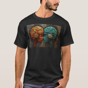 Camiseta Arte de pareja de androides ciberpunk biomecánicos