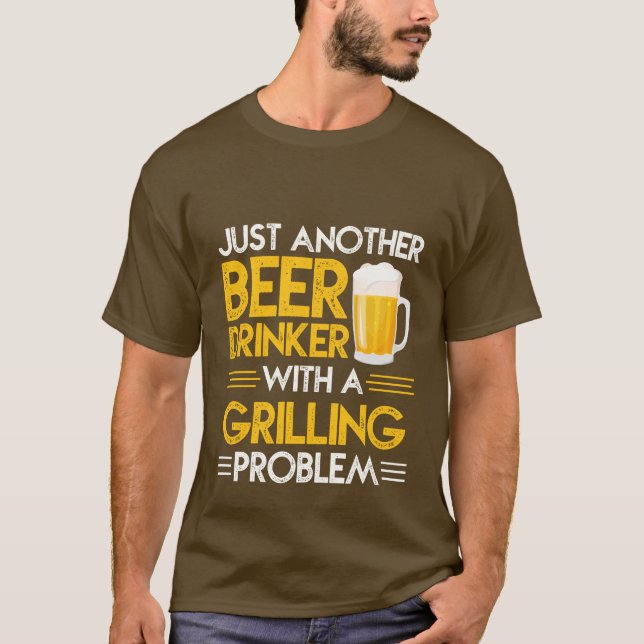 Camiseta arte de parrilladas de cerveza divertida (Anverso)