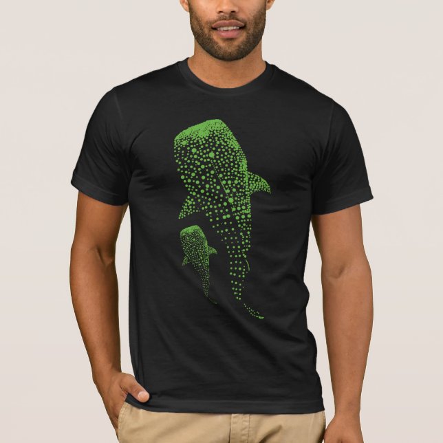 Camiseta Arte de Partículas de Tiburón Ballena Brillante (Anverso)