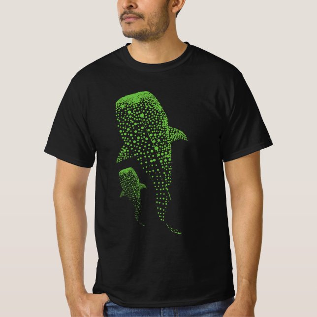 Camiseta Arte de Partículas de Tiburón Ballena Brillante (Anverso)