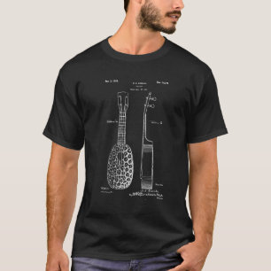 Camiseta Arte de patente de ukelele con forma de piña vinta