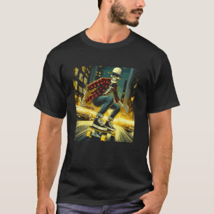 Camiseta Arte de patineta Grunge Esqueleto Punk Rock Patine