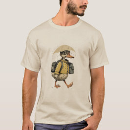 Camiseta Arte de pato caprichoso caminando bajo la lluvia