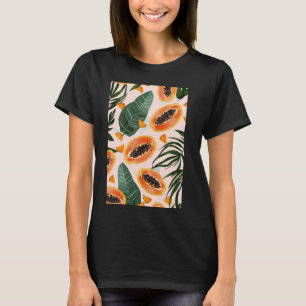Camiseta Arte de patrón de fruta de papaya vintage