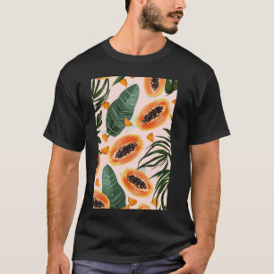 Camiseta Arte de patrón de fruta de papaya vintage