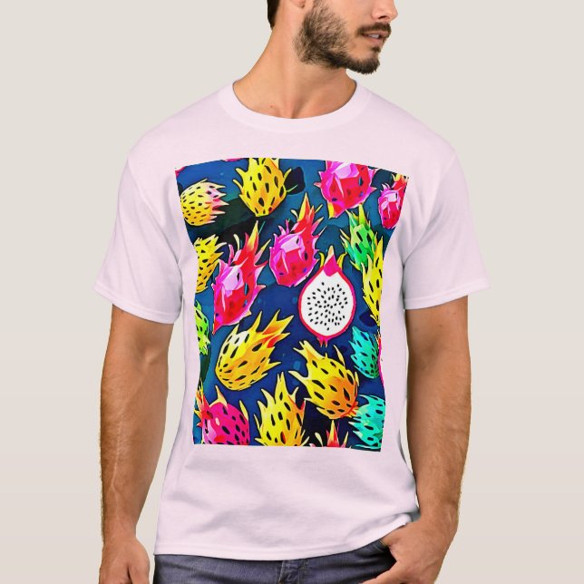 Camiseta Arte de patrón de fruta dragón (Anverso)