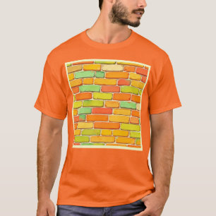 Camiseta Arte de Patrón de Ladrillo Vibrante