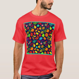 Camiseta Arte de patrón de neón colorido