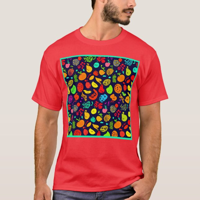 Camiseta Arte de patrón de neón colorido (Anverso)