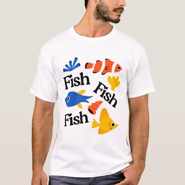 Camiseta arte de patrón de peces (Anverso)