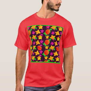 Camiseta Arte de patrones de estrellas de colores dinámicos
