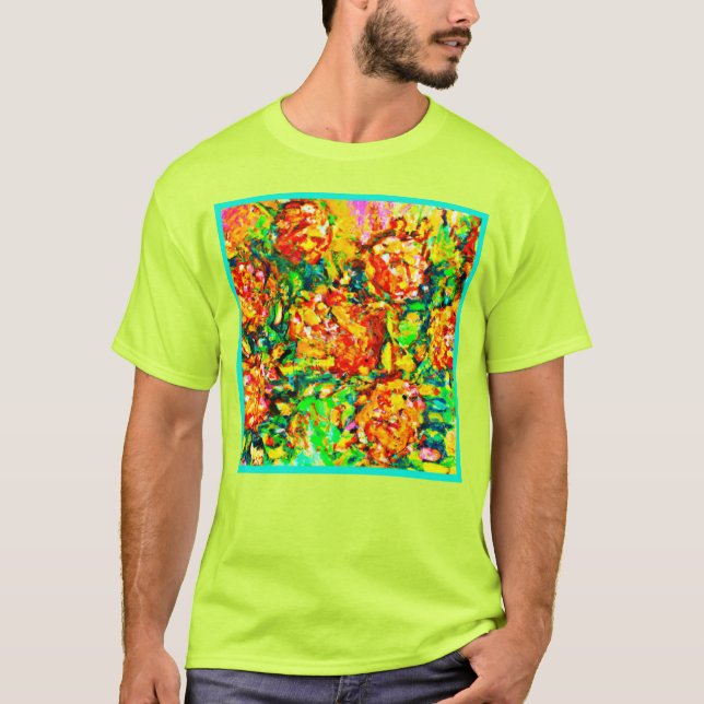 Camiseta Arte de patrones frescos en el jardín (Anverso)
