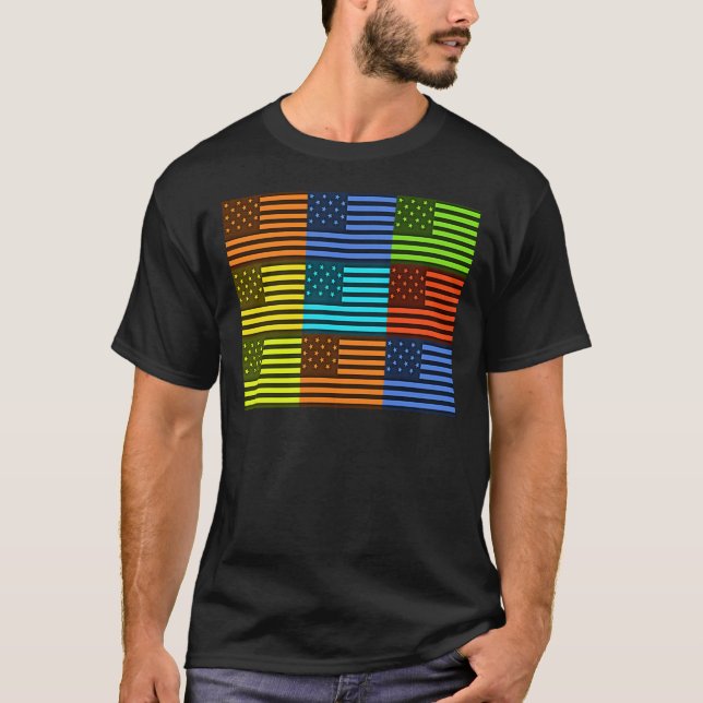 Camiseta Arte de patrones vectoriales comprobados de bander (Anverso)