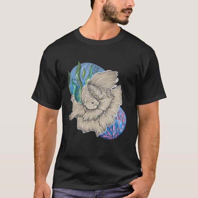 Camiseta arte de peces betta (Anverso)