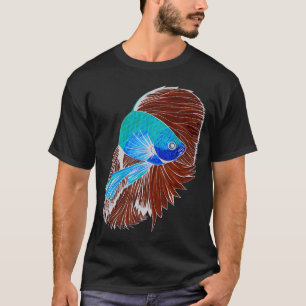 Camiseta Arte de peces Betta - Estilo negativo de foto