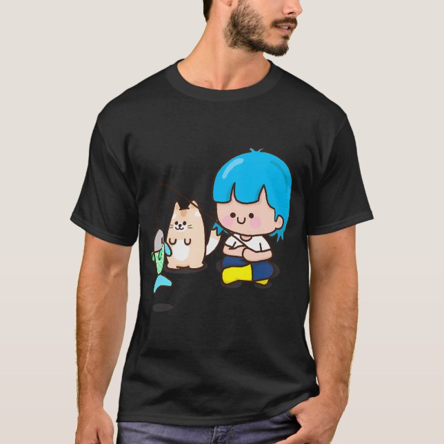 Camiseta Arte de peces caprichoso (Anverso)