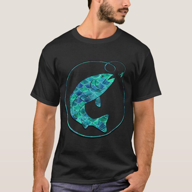 Camiseta Arte de peces coloridos  (Anverso)