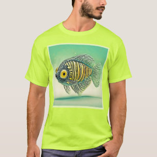 Camiseta Arte de Peces Estilizado