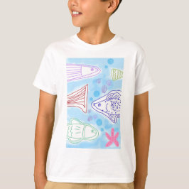 Camiseta Arte de peces junto al mar