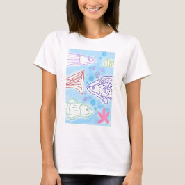 Camiseta Arte de peces junto al mar