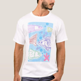 Camiseta Arte de peces junto al mar
